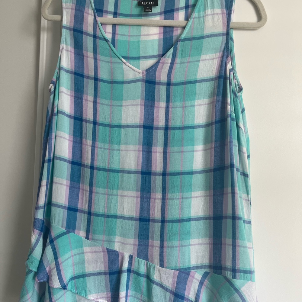 A.N.A Plaid Sleeveless Top